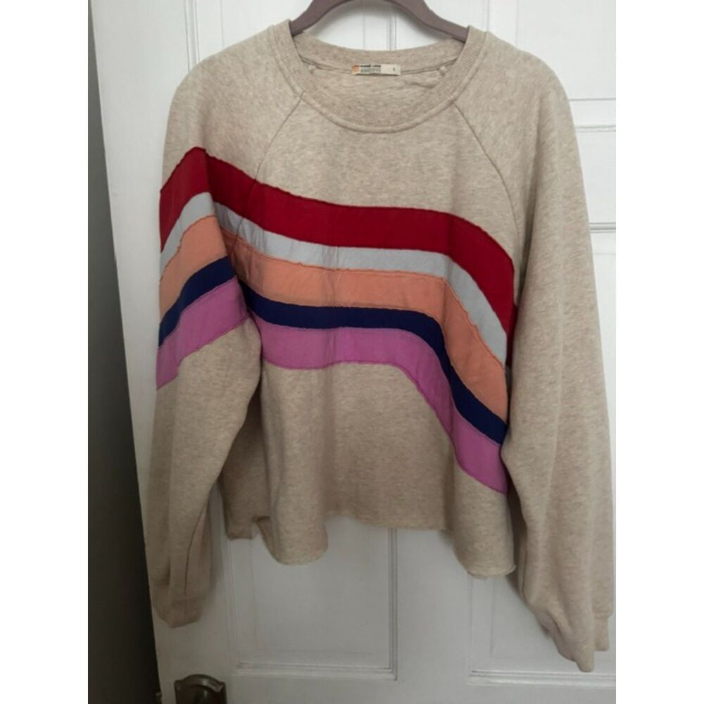 Marine Layer Archive Summit Wave Stripe Sweatshirt, Large.